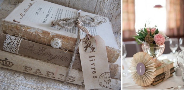  Vintage wedding decor books Books can create a romantic atmosphere 