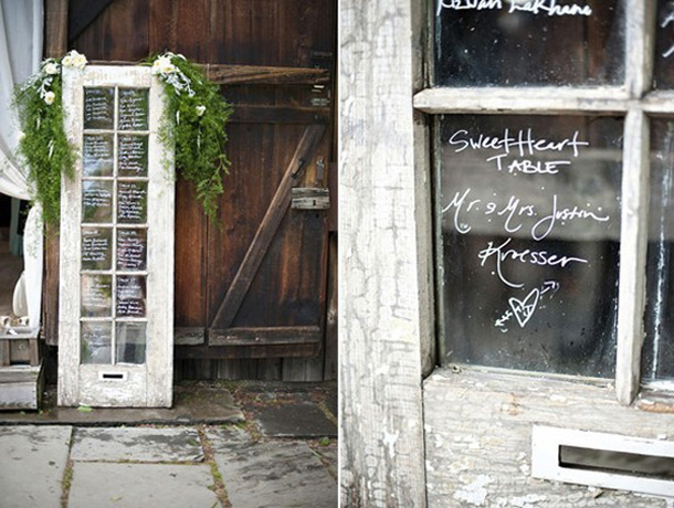 wedding seating chart. vintage seating chart. old shutters and