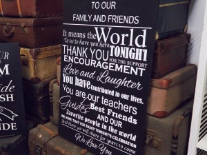 Family and friends signboard